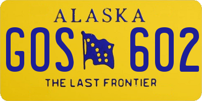 AK license plate GOS602