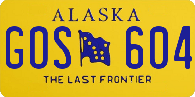 AK license plate GOS604