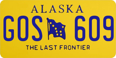 AK license plate GOS609