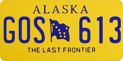 AK license plate GOS613