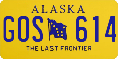 AK license plate GOS614