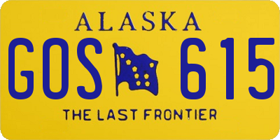 AK license plate GOS615