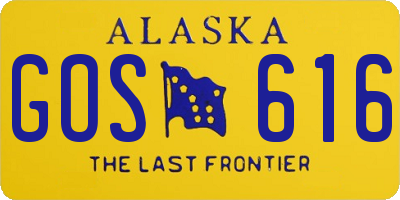 AK license plate GOS616