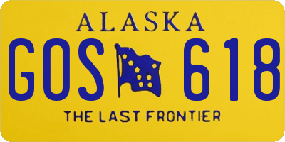 AK license plate GOS618