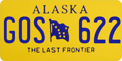 AK license plate GOS622