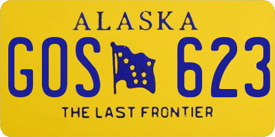 AK license plate GOS623