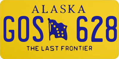 AK license plate GOS628