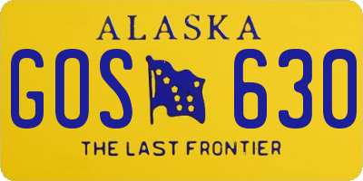 AK license plate GOS630