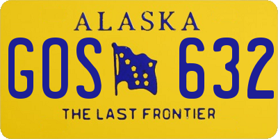 AK license plate GOS632
