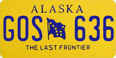 AK license plate GOS636