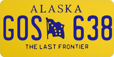AK license plate GOS638