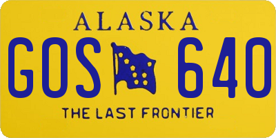 AK license plate GOS640