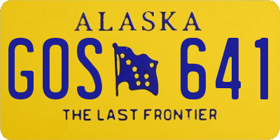 AK license plate GOS641