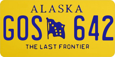 AK license plate GOS642