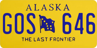 AK license plate GOS646
