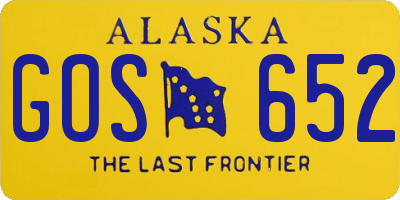 AK license plate GOS652