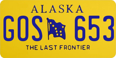 AK license plate GOS653