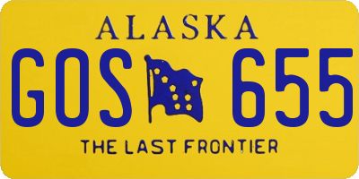 AK license plate GOS655