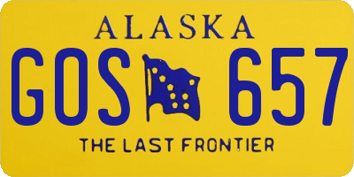 AK license plate GOS657