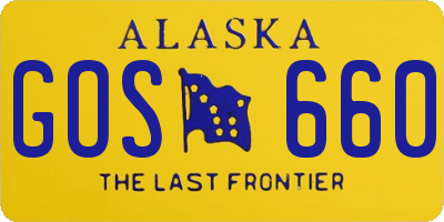 AK license plate GOS660