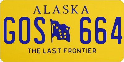 AK license plate GOS664