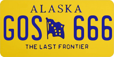 AK license plate GOS666