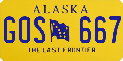 AK license plate GOS667