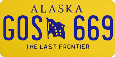 AK license plate GOS669