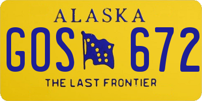 AK license plate GOS672