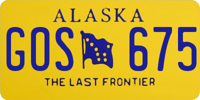AK license plate GOS675