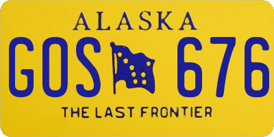 AK license plate GOS676