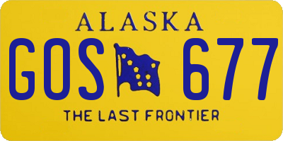 AK license plate GOS677