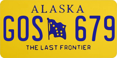 AK license plate GOS679