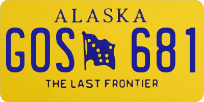 AK license plate GOS681