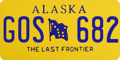 AK license plate GOS682