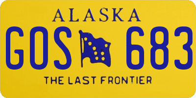 AK license plate GOS683