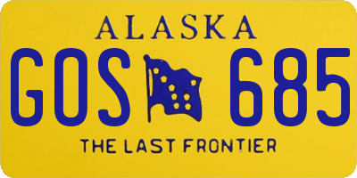 AK license plate GOS685