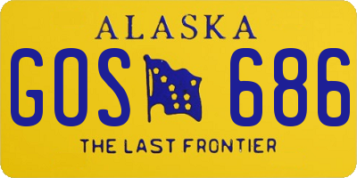 AK license plate GOS686