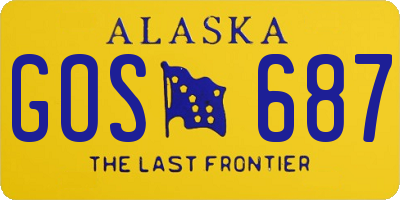 AK license plate GOS687