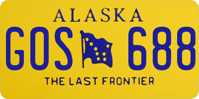AK license plate GOS688