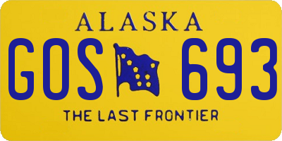 AK license plate GOS693