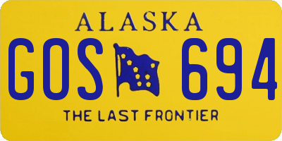 AK license plate GOS694