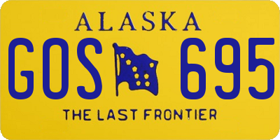 AK license plate GOS695