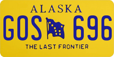 AK license plate GOS696