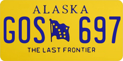 AK license plate GOS697