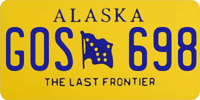 AK license plate GOS698