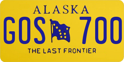 AK license plate GOS700