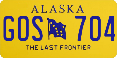 AK license plate GOS704