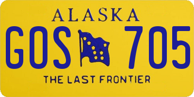 AK license plate GOS705