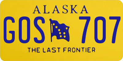 AK license plate GOS707
